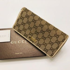 GUCCI Monogram GG Canvas Zippy Wallet w box